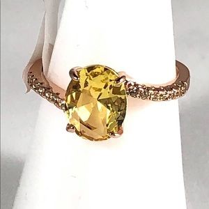 Ring Bomb party ~ Size 8 - rose gold citrine ~ NEW